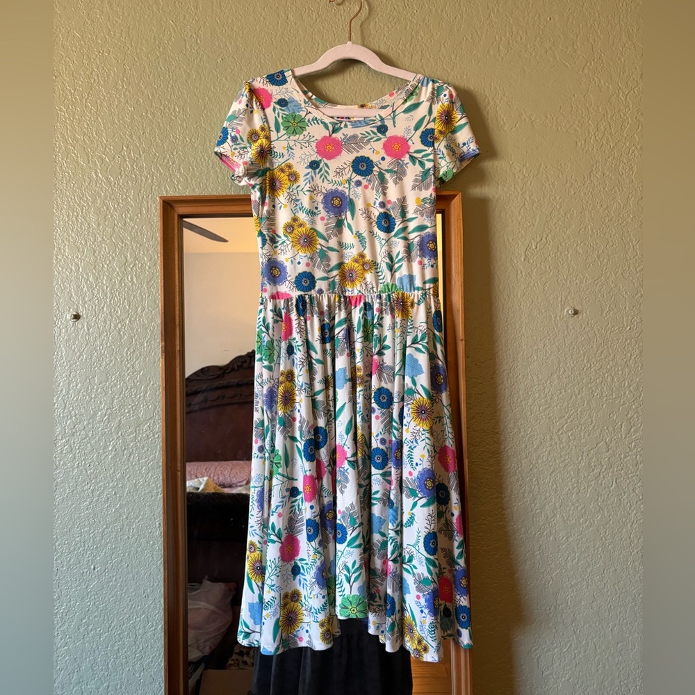 Wisteria Garden dress • Floral Print Dress Short Sleeves